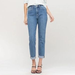 Stretch Mom Jean With Rolled Cuff